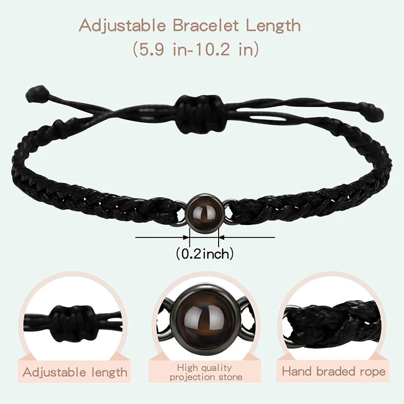 Custom Bracelets with Picture Inside Customized Projection Bracelets with Photos Bracelet Personalized Photo Memorial Gifts
